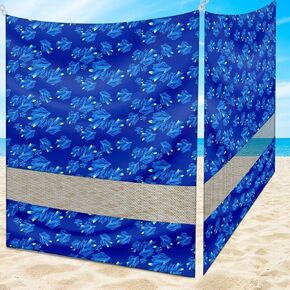 2 Pcs 6x6 Inch Beach Cabana Sidewall with Sand Pockets, Waterproof Portable Beach Shelter, Easy to Set up Canopy, Shade with UPF 50+ UV Protection for Kids Family Friends(Sailor Stripes)
