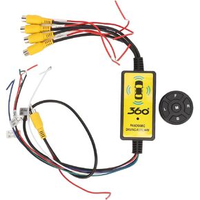 Intelligent Car Video Switcher, Electronic Video Splitter with Remote Control, 4 Input 1 Multi Function Output Converter Car Backup Camera Splitter Switch for Cars Trucks SUV