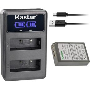 Kastar BLS-50 LED2 USB Battery Charger Compatible with Olympus OM System OM-5 Mirrorless Camera, Olympus OM-D E-M5 Mark III Mirrorless Camera