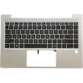 M23769-001 Replacement for HP Probook 440 G8 445 G8 Laptop Upper Top Cover Case Palmrest Backlit US Keyboard Assembly Part Silver