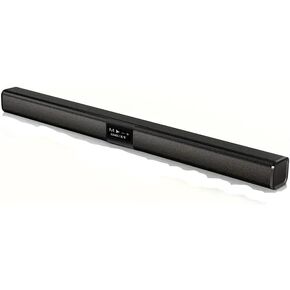 Desktop Soundbar, 34.5 Inch, 20W Wireless Speaker with Volume Control, 2000mAh Battery, Multiple Input Ports, Black