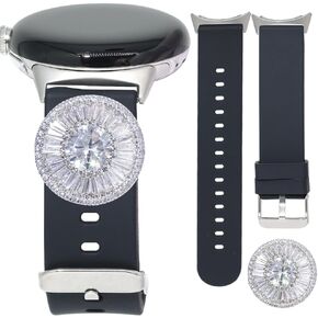 C&L Accessories Compatible with Google Pixel Watch Series 1/2/3 41mm Band Cute Adjustable Silicone Strap with Charms