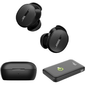 Bose New QuietComfort Wireless Noise Cancelling Earbuds, Lifestyle Bluetooth Earbuds with Active Noise Cancellation, Up to 8.5 Hours of Battery Life with Green Extreme Portable Charger (Black)