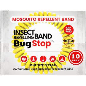 Mosquito Repellent Bracelets for Adults (10 Pack) Kids Bug Repellent Bracelets - DEET-Free Mosquito Bands - 10 Individually Wrapped Wristbands for Camping and Outdoor Activities