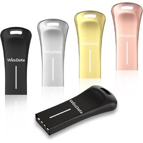 5-Pack 64GB Small USB Flash Drives with 2 USB-C Adapters in Portable Carrying Case, Zinc Alloy Metal Shell, 4 Colors, Thumb Drive, Memory Stick, Pen Drive for PC/Mac/Phone/Laptop/Car