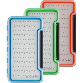 Maxcatch Fly Fishing Boxes, Super Slim Design, Waterproof Flies Storage Case with Silicone Insert, 3 Colors