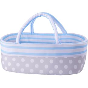 BABESIDE Reborn Baby Dolls Bassinet Foldable Baby Doll Crib Bed Soft Doll Carrier Doll Accessories with Handle for 17-22 inch Baby Dolls Boys (Blue) in Saudi Arabia