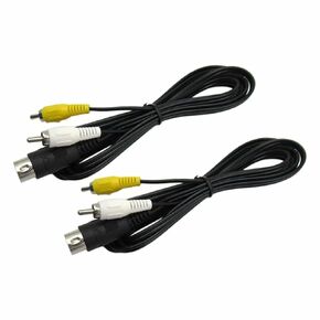 3.5mm AV Male to 3 RCA Female Cable Audio Video Stereo Jack Adapter Cord Cable Pack of 2 Black