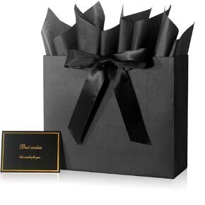 Happy Birthday Gift Bag Set with Greeting Card and Tissue Papers, 12.6" Large Premium Paper Bag for Men Women Kid’s Birthday Parties