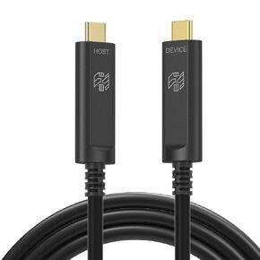 كابل USB C Optic Optic (50 قدمًا) ، عالي السرعة 10 جيجابت في الثانية USB البصرية C إلى كبل النوع C ، متوافق مع كاميرات الويب ، كاميرات Logitech ، أجهزة العرض ، HDD ، الطابعة
