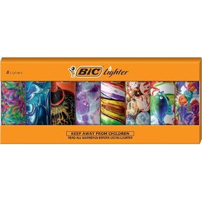 BIC Special Edition Series Maxi Pocket Series Maxi Pocket ، مجموعة من 8 ولاعات