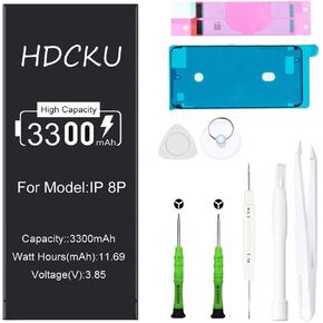 Battery Replacement Kit for iPhone 8 Plus 3300mAh High Capacity Battery Repair Kit A1864, A1897, A1898