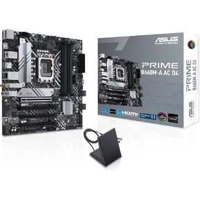 ASUS Prime B660M-A AC D4 LGA 1700(Intel 12th Gen) mATX Motherboard (PCIe 4.0,DDR4,2X M.2 PCIe 4.0 Slots,Wi-Fi 5,Front USB 3.2 Gen 1 Type-C, Addressable Gen 2 headers,ASUS 5X Protection III) (Renewed)