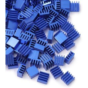 100pcs 9mm x 9mm x 5mm Mini Aluminium Heat Sink Heatsink Fin for PC IC LED Chipset Mainboard RAM Cooling (Gold)