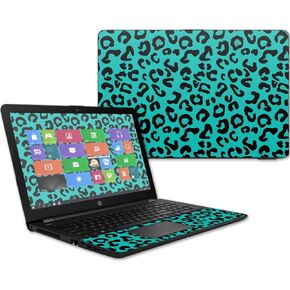 MightySkins Skin Compatible With HP 15t Laptop 15.6" (2017) - Teal Leopard | Protective, Durable, and Unique Vinyl Decal wrap cover | Easy To Apply, Remove, and Change Styles | Made in the USA