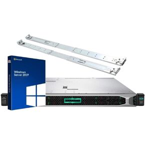 HP ProLiant DL360 Gen10 Server Bundle with Windows Server 2019, 2 x Intel Silver 4110 8 Core CPUs, 64GB RAM, 7.68TB Enterprise SSD Drives, RAID, Rail Kit