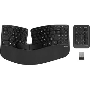 Incase Sculpt Ergonomic Keyboard – Designed by Microsoft – Split Keyset Design, Palm Rest, Contoured Layout, One-Touch Windows Button, AES 128-Bit Encryption, Includes Separate Number Pad – Black