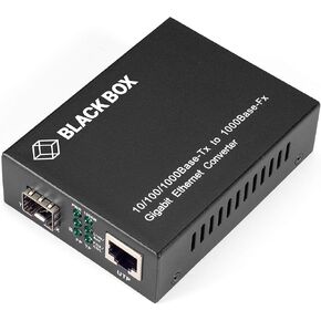 Black Box Gb ETH MED Conv 10/100/1000-Mbps COP to 1000-Mbps Fiber SFP