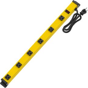 Metal Power Strip, 6 Widely Space Outlets, Wall Mountable Power Strip Surge Protector, 6 FT Extension Cord,15A/1875W, ETL Listed