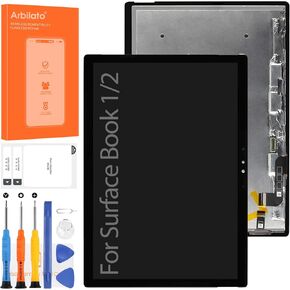 Screen for Microsoft Surface Book 1 Screen Replacement 1703,1704,1705,1706 LCD Screen for Surface Book 2 Touch Display Digitizer Assembly 1803,1804,1805,1806 Repair Parts(Black)