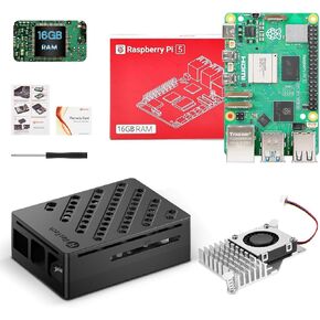 RasTech for Raspberry Pi 5 Kit 16GB RAM with Pi 5 Case,Active Cooler,Screwdrive and Raspberry Pi 5 16GB Board Included