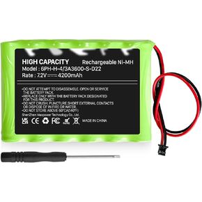 Battery for DSC 6PH-H-4/3A3600-S-D22, (New Upgraded) High Capacity 4200mAh 7.2V Rechargeable Batteries for ADT DSC IMPASSA 9057 SCW9055 SCW9057 BH7236-SS 17000145 17000152 Control Panel