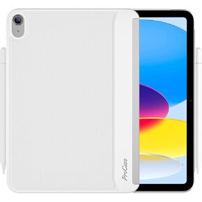 ProCase Magnetic Compatible Case for iPad (A16) 11th Generation 2025 11-inch/10th Generation 2022 10.9-inch Magic Keyboard; Slim Folio Companion Back Cover [Keyboard Not Included] -White