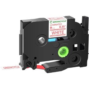 GREENCYCLE 20 Pack Compatible for TZe-222 TZ-222 9mm 0.35" Laminated Red on White Label Maker Tape Ptouch TZe222 TZ222 TZe TZ Label Tape for PPT-1290 PT-1880 PT-2030 PT-2730