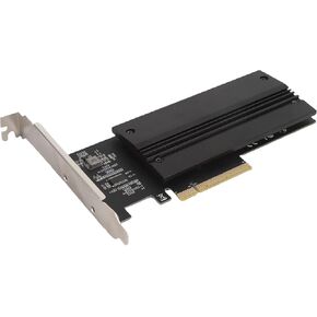 NVMe PCIe Adapter Card, PCIE 4.0 x8 2 Port M2 NVME M Key SSD Converter with Aluminum Heatsink, for 2280/2260/2242/2230