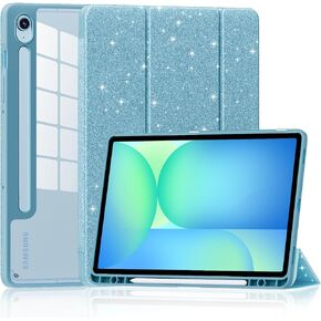 DJ&RPPQ Case for Samsung Galaxy Tab S10 FE 2025/S9 FE 10.9 inch/ S9 11 inch 2023, Slim Light Tri-fold Stand Clear Back Cover Samsung Galaxy Tab S10 FE/S9 FE/S9 Case with Auto Sleep/Wake - Blue