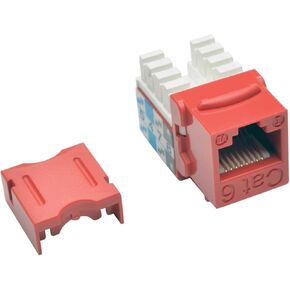 TRIPP LITE Cat6 Cat5e 110 Style Punch Down Keystone Jack, Red, 25-Pack (N238-025-RD)
