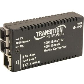 Transition Networks M/GE-T-SX-01(LC)-NA Mini Mediaconverter 1000base-t Perp Rj-45 To 1000base-sx Mm Lc