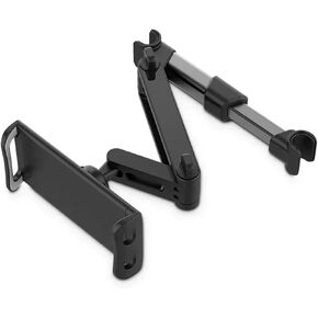 Universal Car Back Seat Headrest Mount Holder - 360° Rotation Mini Tablet & Phone Holder for Auto Use(Black Telescopic)