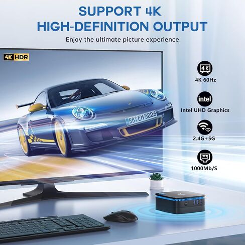 KAMRUI Mini PC Computer, Intel Processor N97 (up to 3.6 GHz), 16GB DDR4 RAM 256GB M.2 SSD, Mini Desktop Computer Support Dual 4K, WiFi, Bluetooth, Ethernet, HTPC for Business, Education, Home in Saudi Arabia