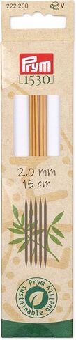 Prym 6" Double Point Bamboo, 3mm Knitting Needles, Natural 5 Count in Saudi Arabia