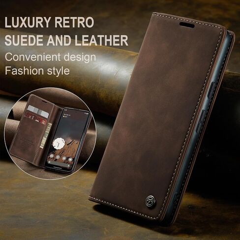 Kowauri for Google Pixel 9a Case, Leather Wallet Case Classic Design with Card Holder Slot and Magnetic Closure Flip Fold Shockproof Durable Protective Phone Case for Google Pixel 9a (Coffee) in Saudi Arabia