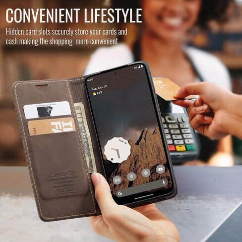 Kowauri for Google Pixel 9a Case, Leather Wallet Case Classic Design with Card Holder Slot and Magnetic Closure Flip Fold Shockproof Durable Protective Phone Case for Google Pixel 9a (Coffee) in Saudi Arabia