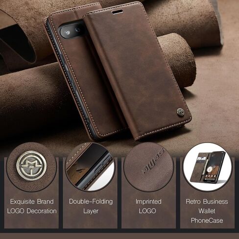 Kowauri for Google Pixel 9a Case, Leather Wallet Case Classic Design with Card Holder Slot and Magnetic Closure Flip Fold Shockproof Durable Protective Phone Case for Google Pixel 9a (Coffee) in Saudi Arabia