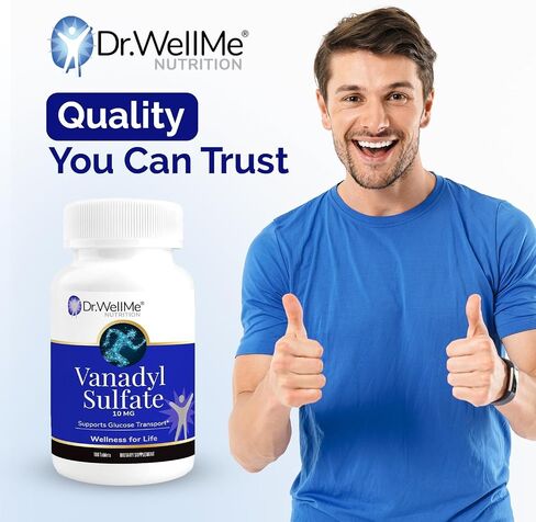 Dr.WellMe Nutrition Vanadyl Sulfate Supplement 10 mg, Maintains Healthy Blood Sugar Level, 100 Tablets in Saudi Arabia