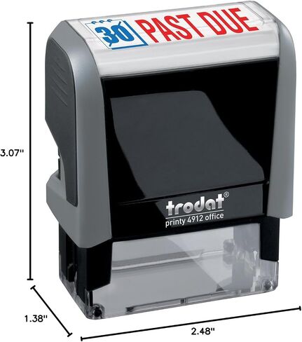 Trodat Stamp 4912 Office Printy with English Text FAXED – Self Inking, Red and Blue Ink, Impression Size 3/4" x 1-7/8" in Saudi Arabia