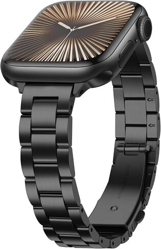 نطاقات Anlinser متوافقة مع Apple Watch Band 42mm 41mm 40mm 38mm ، حزام المعادن الفولاذ المقاوم للصدأ النحيف لسلسلة Iwatch 10 9 8 7 6 5 4 3 2 1 SE (Rose Gold) in Kuwait