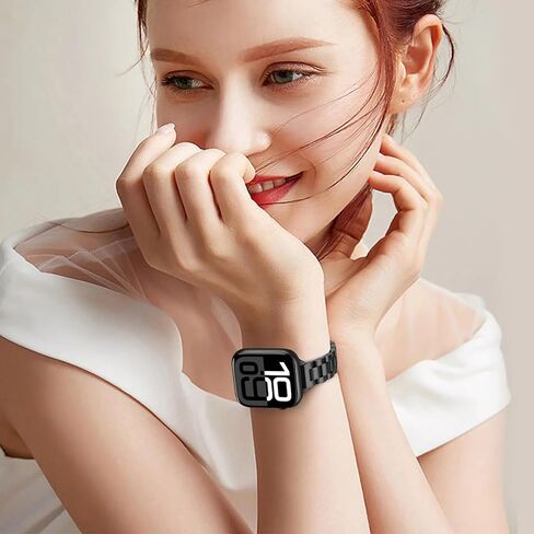 نطاقات Anlinser متوافقة مع Apple Watch Band 42mm 41mm 40mm 38mm ، حزام المعادن الفولاذ المقاوم للصدأ النحيف لسلسلة Iwatch 10 9 8 7 6 5 4 3 2 1 SE (Rose Gold) in Kuwait