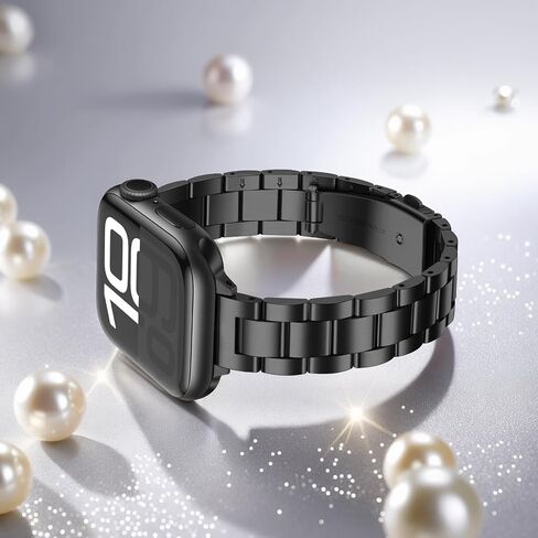 نطاقات Anlinser متوافقة مع Apple Watch Band 42mm 41mm 40mm 38mm ، حزام المعادن الفولاذ المقاوم للصدأ النحيف لسلسلة Iwatch 10 9 8 7 6 5 4 3 2 1 SE (Rose Gold) in Kuwait