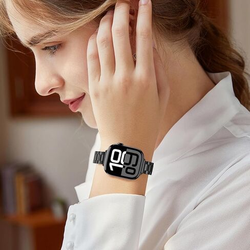 نطاقات Anlinser متوافقة مع Apple Watch Band 42mm 41mm 40mm 38mm ، حزام المعادن الفولاذ المقاوم للصدأ النحيف لسلسلة Iwatch 10 9 8 7 6 5 4 3 2 1 SE (Rose Gold) in Kuwait