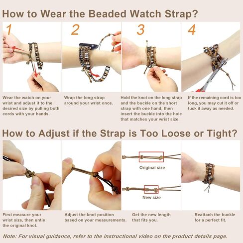 JR.DM Boho Beaded Band Women for Fitbit Versa 4/Versa 3/Sense 2/Sense Bands Natural Stone Bracelet Adjustable Handmade Braided Strap Smartwatch Replacement Wristband in Saudi Arabia