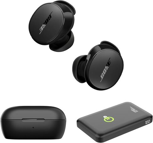 Bose New QuietComfort Wireless Noise Cancelling Earbuds, Lifestyle Bluetooth Earbuds with Active Noise Cancellation, Up to 8.5 Hours of Battery Life with Green Extreme Portable Charger (Black) in Saudi Arabia