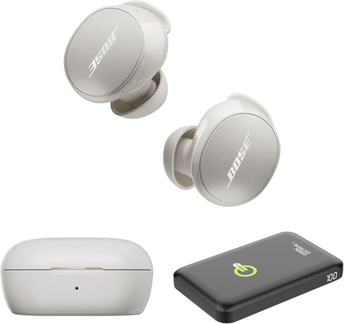 Bose New QuietComfort Wireless Noise Cancelling Earbuds, Lifestyle Bluetooth Earbuds with Active Noise Cancellation, Up to 8.5 Hours of Battery Life with Green Extreme Portable Charger (Black) in Saudi Arabia
