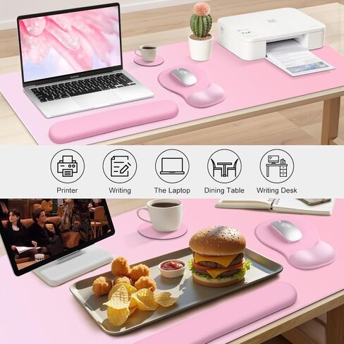 4-in-1 لوحة فأر كبيرة للألعاب ، لوحة راحة معصم لوحة المفاتيح ومجموعة Mousepad ، وسادة المكتب المكتبية الموسعة لمقاومة المياه لفتاة لعبة Decord Decord Decor in Kuwait
