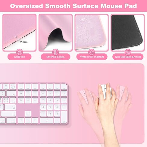 4-in-1 لوحة فأر كبيرة للألعاب ، لوحة راحة معصم لوحة المفاتيح ومجموعة Mousepad ، وسادة المكتب المكتبية الموسعة لمقاومة المياه لفتاة لعبة Decord Decord Decor in Kuwait