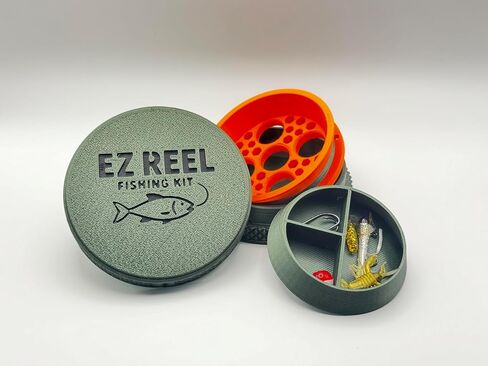 ez reel-frish kit- حجم الجيب- خط اليد- بكرة الصيد | طقم الصيد في نهاية المطاف المدمجة لمشي لمسافات طويلة والبقاء والمغامرة. in Saudi Arabia